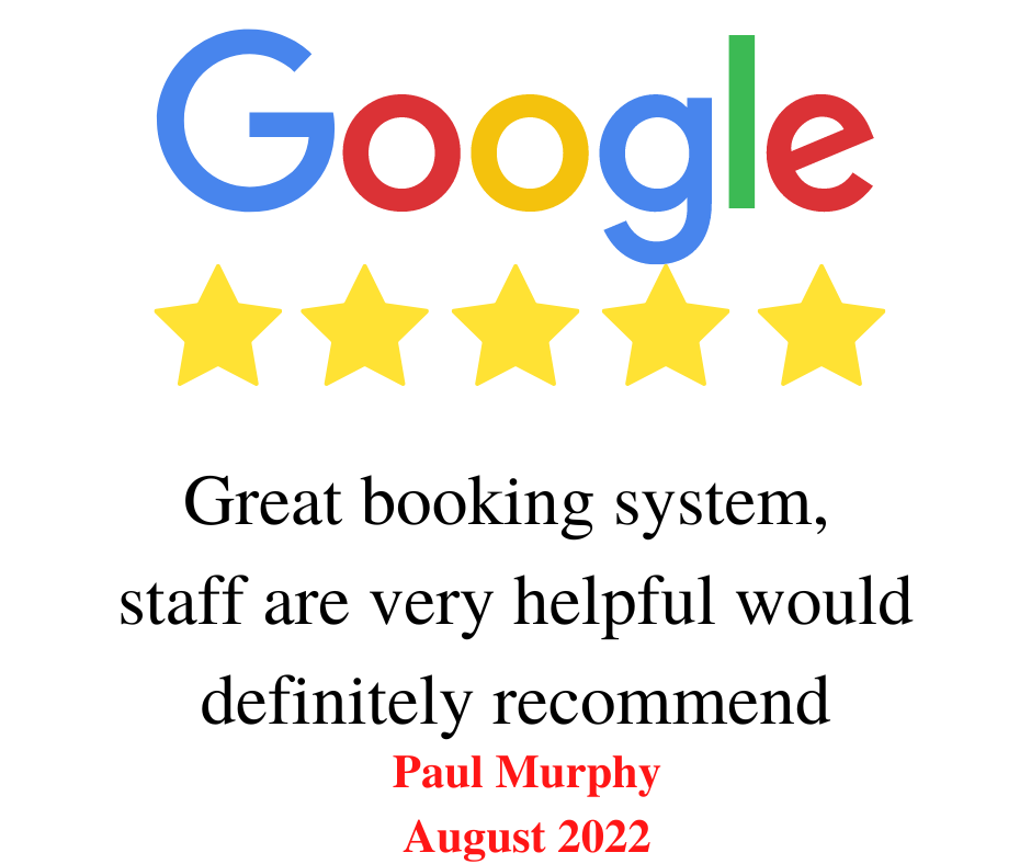 Hire Here Dublin 5 star Google Review August 2022